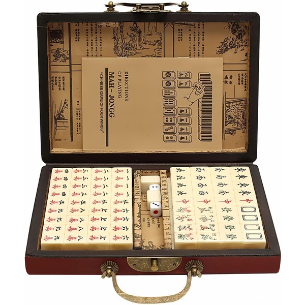 Florauspicious Chinese Mahjong Set, Traditional Majong Sets Chinese with 146PCS
