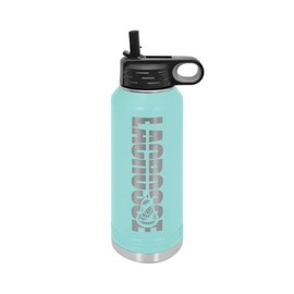 JFWcreations Lacrosse Water Bottle - Lacrosse Gift - 32oz Insulated Engraved Stainless Steel Flip Top with Straw Teal