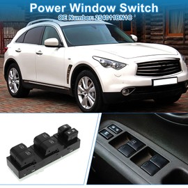 A ABSOPRO 4 AUTO Power Window Switch No.254011BN1C for Nissan Q40/G Sedan 2013 2014 16pin Front Left Driver Side Window Control Switch Black