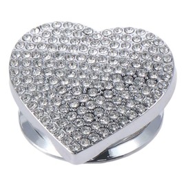 Bling Car Engine Start Button Cover Rhinestone Heart Shape Push Start Button Ring Sticker White Heart Style Car Ignition Button Universal Car Interior Accessories Fits Most Cars