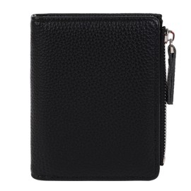 RNIEGA Women's Purse, Women's Small PU Leather, Purse Women's RFID Blocking, Purse with Zip and Multiple Card Slots, 46 - black, Bi-fold