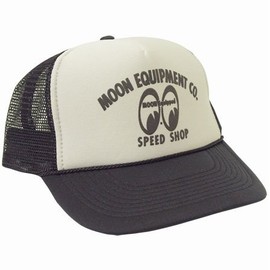 MOONEYES MOON Equipped Speed Shop MQC-005 Mesh Cap, Hat, Gray x Black, One Size Fits All, Gray × Black