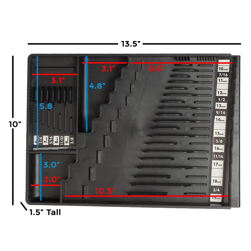 TOOL SORTER WRENCH ORGANIZER (BLACK) - Made in USA