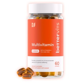 Bettervits Multivitamin Gummies | 8 Minerals & Vitamins | Orange Flavour |