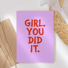 FORYOU24 Postcard you did it, greeting card, greeting card, billet, birthday, happy birthday, man, woman, postcard with envelope (KTP_002)