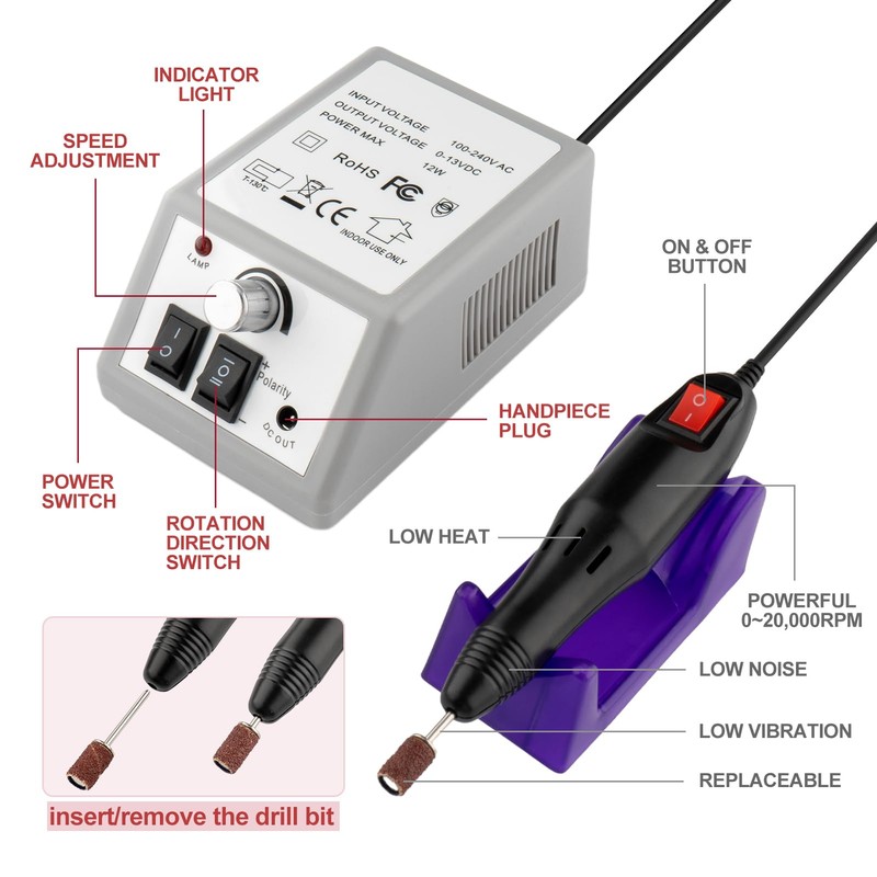 Professional Electric Nail Drill Machine Nails File Manicure Pedicure Set
