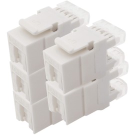 1aTTack.de Cat.6 Keystone insulation displacement connector to RJ45 socket AWG 23 to AWG 26 dust protection compatible with Cat5 Cat6 Cat7 Cat8 white 5 pieces