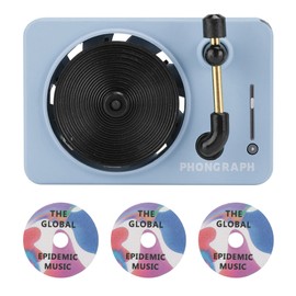 Vintage Phonograph Shape Mini Wearproof Car Fragrance Machine with Solid Scented TabletsLight Blue