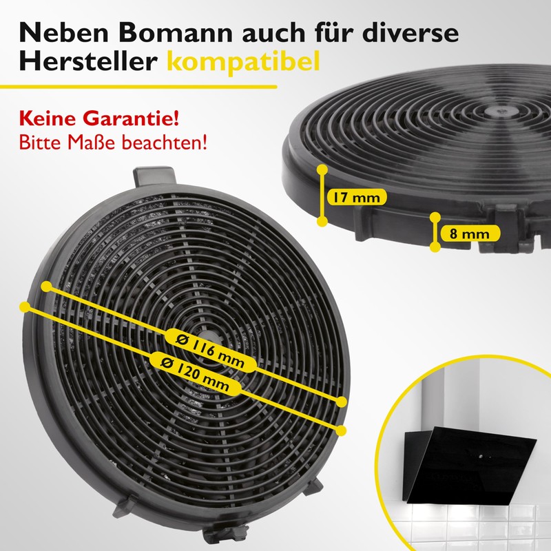 Bomann® Carbon filter set, activated carbon filter in a practical