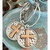 Silver and Gold Cross Hoop Earrings Religion Believe. Jewelry Earrings