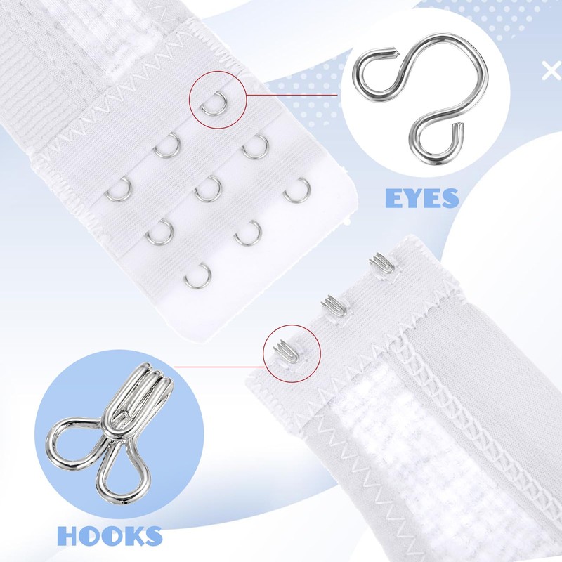 Ymapinc 100pcs Hook and Eye Closures for Clothing, Iron Bra