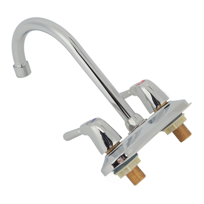 Sink Faucet 2 Handle 2 Holes Deck Plate Design Hot