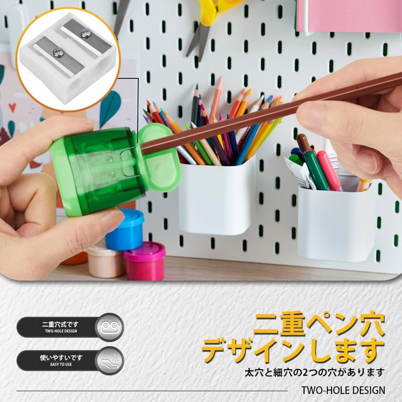 Pencil Sharpener Mini Double Hole Manual Portable Pencil Scourer Office