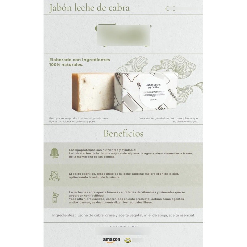 Jabón Neutro Leche De Cabra Tlalli 100g Cuidado Suave