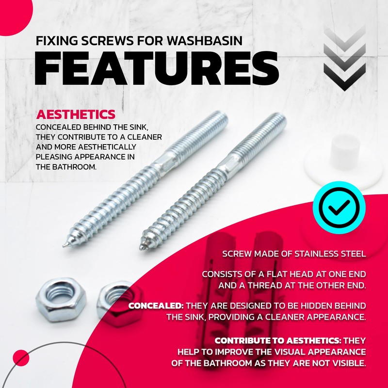 DOJA Barcelona Sink Mounting Screws M10 x 110 mm Pack