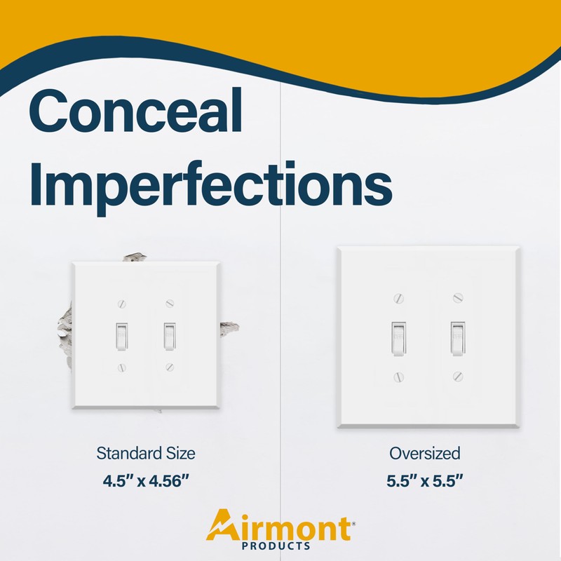 3-Gang White Metal 2 Toggle 1 Duplex Combination Wall Plate