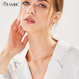 TEAMER Fibonacci Golden Spiral Necklace Stainless Steel Golden Cut Pendant Portable Math Irrational Charm Pendant Geometric Jewellery for Women, Stainless Steel