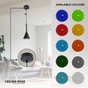 LEDSone 100mm Black Ceiling Rose Pendant Lamp with Cable Handle