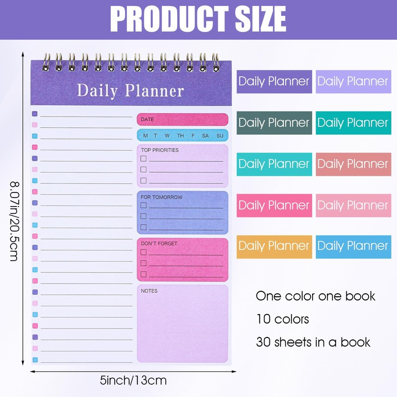 Molain 10 Pack Daily To Do List Notepad, Beautiful To