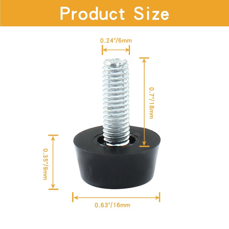 Zorveiio 24 Pcs M6 Furniture Leveling Feet Adjustable Table Levelers
