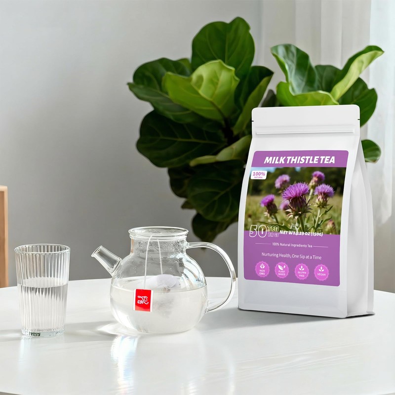 Milk Thistle Tea Bags, Natural Milk Thistle Seed, 50 Teabags,