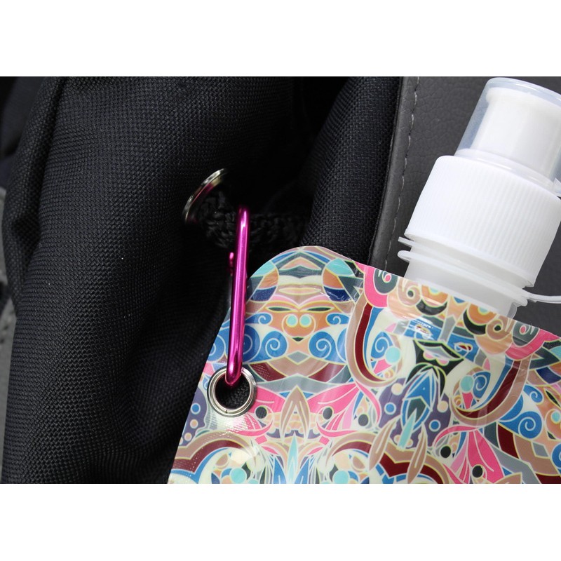 Aqua-Licious Drinking Bottle / Foldable And Reusable / with Carabiner