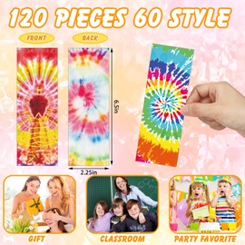 120 Pieces Bookmarks for Kids Set Book Marks Gifts for Kids Inspirational Motivational Paper Bookmark Pack for Book Lovers Adults Teacher Women Funny Reading Gift(Tie Dye)