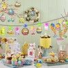 HUKLIM 36Pcs Easter Decorations-(with Lights) Easter Tree Decoration-Easter Wooden Hanging