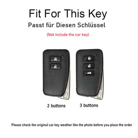 TECART Smart Key Cover Key Protection Key Case Fits Lexus is ES GX NX RX LX LC LS RC UX US GS UX200 ES200 LS350 ES300h LX570 RX350 Metal Key Fob Cover 3 Buttons Red
