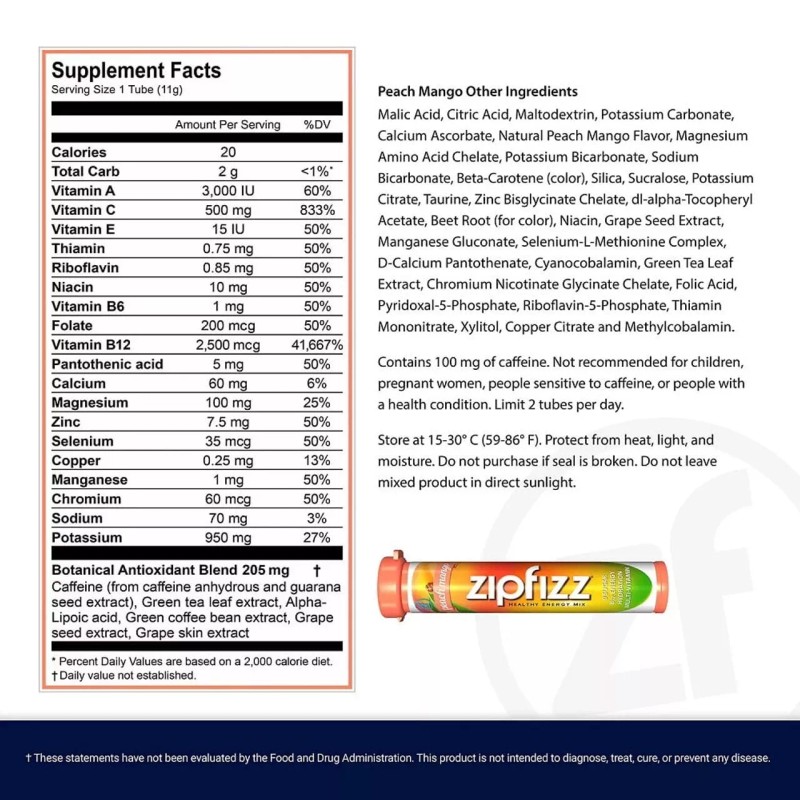 Ready Set Gourmet Zipfizz Healthy Energy Drink Mix Hydration with