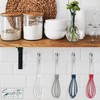 Silicone Whisks for Cooking, Non-Scratch, Clear Acrylic Handle, Hanging Hook