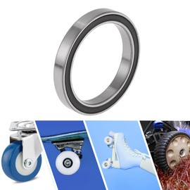 ACROPIX 6808DD Deep Groove Ball Bearings Lubricated Bearings Double Rubber Seal 40x52x7mm Black Silver Tone