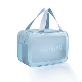 Boic Cosmetic bag, transparent, toiletry bag, women, toiletry bag, men, transparent bag, wash bag, travel cosmetic bag, blue, simple