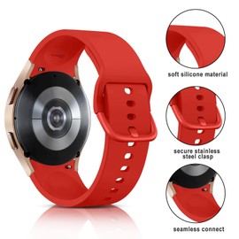 YuiYuKa Sport Band for Galaxy Watch 7/6/5/4/FE Band 40mm 44mm 6/4 Classic Band 47mm 43mm 46mm 42mm Women Men,Soft Silicone Strap for Galaxy Watch 5 pro 45mm Women Men,No Gap Wristband Bracelet