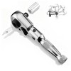 WORKPRO 1/4" Drive Stubby Ratchet, 2-In-1 Socket Wrench Flex Head