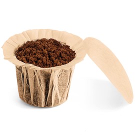 Unbleached K cup Disposable Paper Filters with Lid for Reusable K Cup Filters, K Cup Reusable Coffee Filters, Fits All Keurig Single Serve Filter Brands