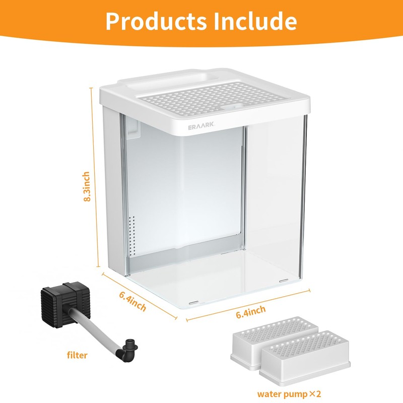 ERAARK Smart Betta Fish Tank 1.5 Gallon Aquarium kit self
