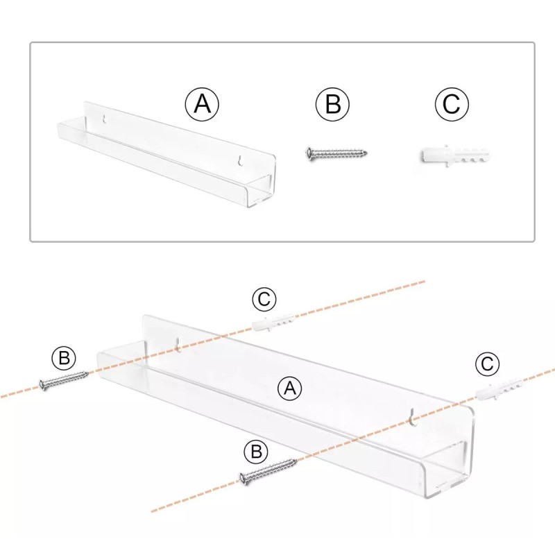 Estantes Flotantes De Acrílico Para Esmaltes De Uñas 8pcs