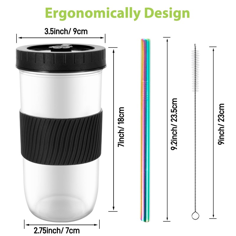 Esilihom Bubble Tea Cup, 2 Pack Reusable Bubble Tea Cup
