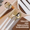 N9R 90pcs Gold and White Disposable Silverware, Elegant Plastic Silverware