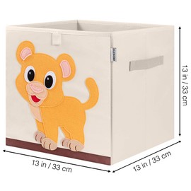 CLCROBD Foldable Animal Cube Storage Bins Fabric Toy Box/Chest/Organizer for Kids Nursery, 13 inch (Baby Lion)