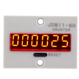 Electronic Counter,JDM11-6H No Voltage Counter 6 Digits Electronic LED Digital Display Counter Relay(AC/DC24V)