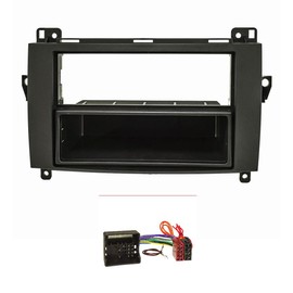 Radio Face Plate Set for Mercedes A (W169) and B (W245) Sprinter (W906), Viano, Vito Black