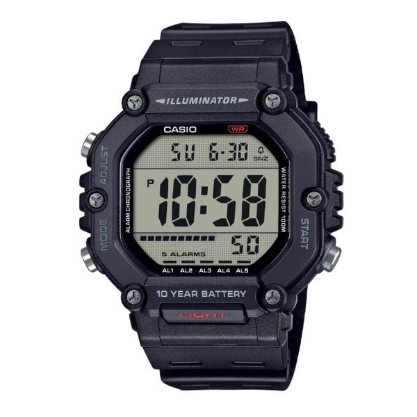 Casio AE-1600H Series | Black | 10-Year Battery | LED