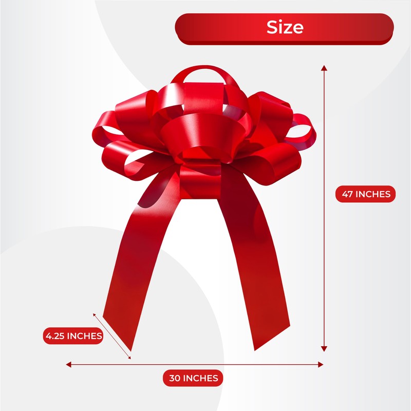 CarBowz Big Car Bow, Giant Bow, Non Scratch Magnet, Weather