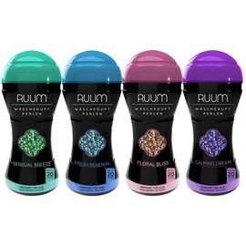Ruum Laundry Perfume Scented Beads Mix Pack of 4 210 g | Scented beads for washing machine, laundry fragrance mix with fresh, floral and soft sweet fragrances