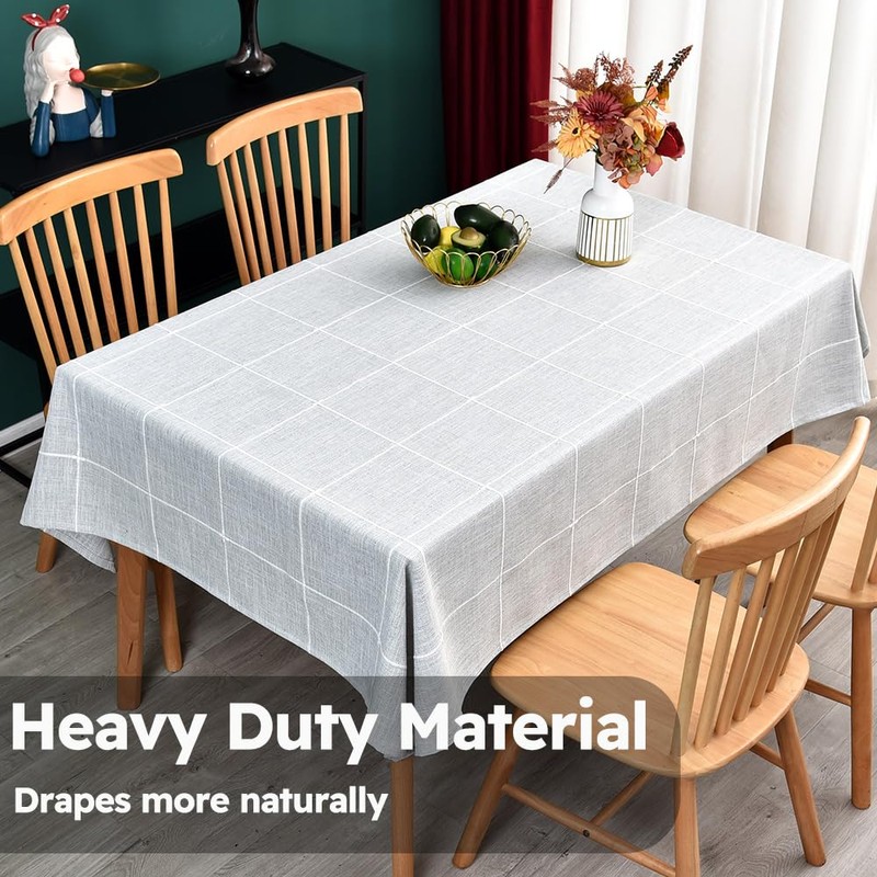 Plenmor Heavy Duty Cotton Linen Tablecloth for Rectangular Tables Solid
