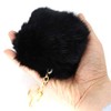 Miraclekoo Cute Rabbit Fur Ball Key Chain Black Pom Pom