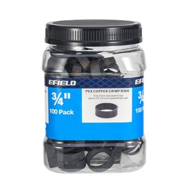 100-Pack in Bottle EFIELD 3/4" Pex Copper Crimp Rings For Pex Pipe Connection,Black-Oxidized Surface Treatment