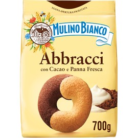 Mulino Bianco Biscotti Frollini Abbracci con Cacao e Panna Fresca, Senza Olio di Palma, Colazione Ricca di Gusto, 700 g